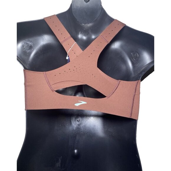 Brooks 32DD/E Dare Zip Front Run 2.0 Run Raisin Ice Blue Copper Molded Sports Br - Picture 9 of 10